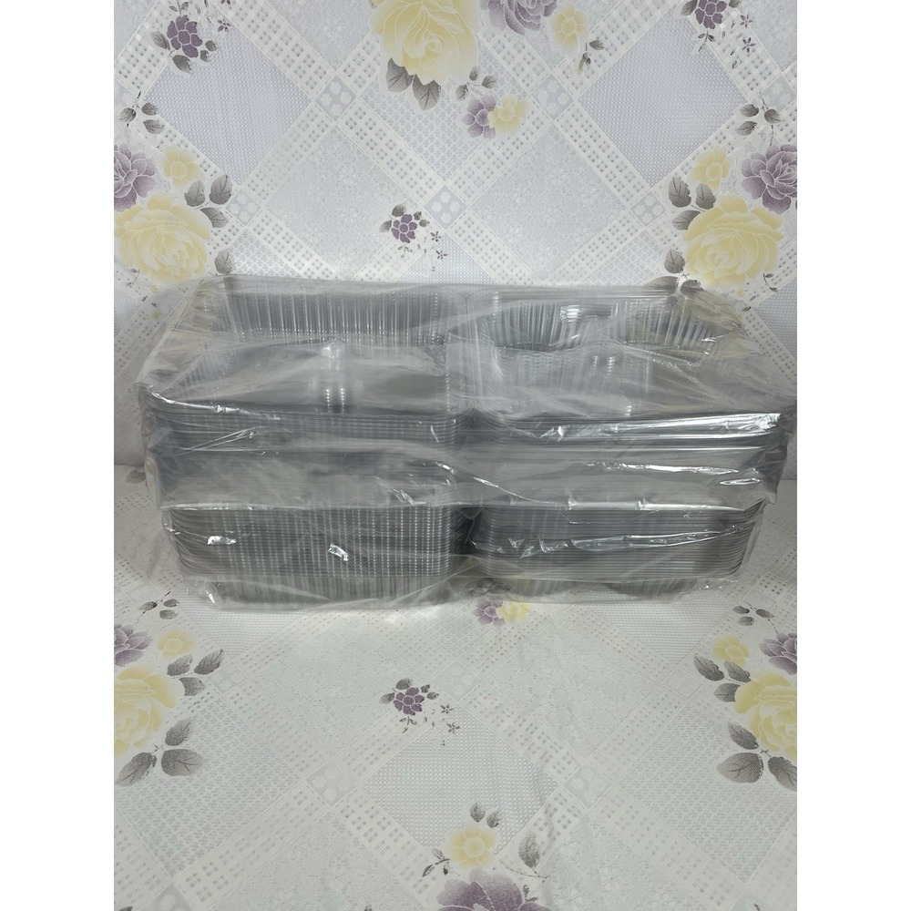 Resistant Cupcake Container , 4-Compartment - 45 pcs Clear Plastic